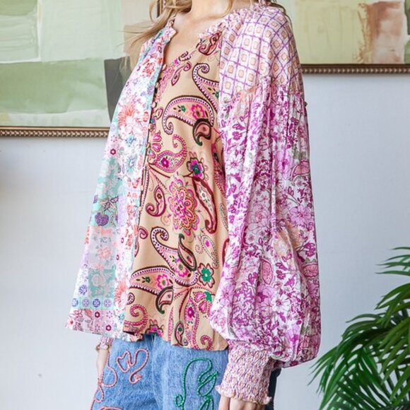 Oli & Hali Multicolor Floral and Paisley Tunic - Picture 5 of 8